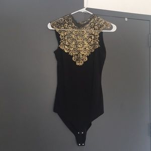 Black & gold top
